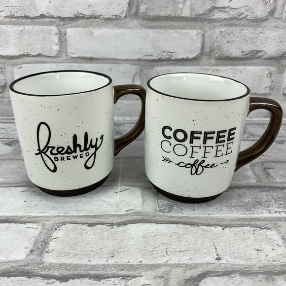 2 Coffee Mugs Freshly Brewed Coffee Coffee Coffee